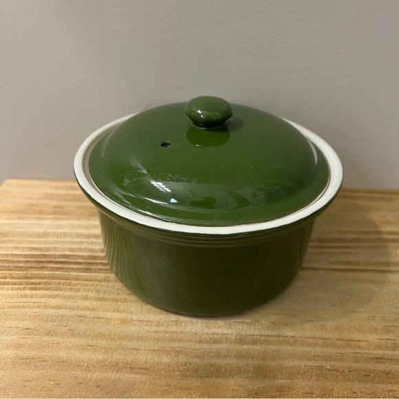 Vintage Hall China 66 Individual Casserole Dish with Lid in Green 6” - Picture 1 of 10